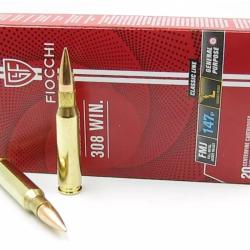 Cartouches FIOCCHI calibre 308 WIN FMJ 147GR x20