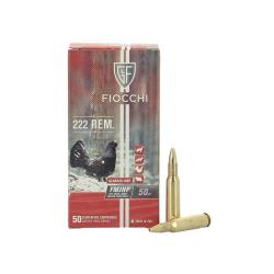 Cartouches FIOCCHI calibre 222REM FMJ HP 50Gr x50