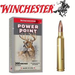 Cartouches WINCHESTER calibre 300 Winchester Magnum PowerPoint 180 gr x20