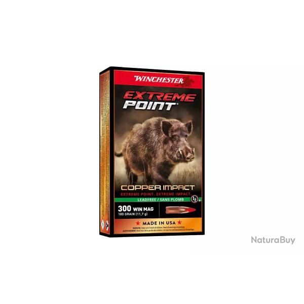 Cartouches WINCHESTER calibre 30-06 EXTREME POINT LEAD FREE 150GR x20