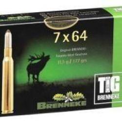 Cartouches BRENNEKE calibre 7X64 TIG 11,5 g 177grs x20