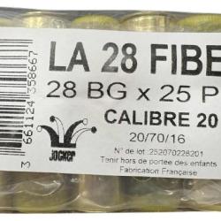 Cartouches JOCKER calibre 20 LA 28 bg n&deg;8 FIBER x25