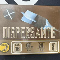Cartouches TUNET calibre 16/67mm DISPERSANTE n&deg;8 x10