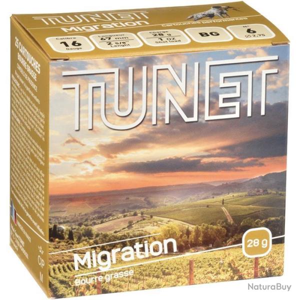 Cartouches TUNET MIGRATION CALIBRE 16/67mm 28g BG n�9 x25