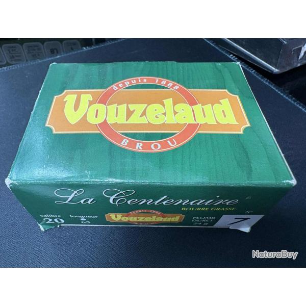 Cartouches Vouzelaud - La Centenaire tube plastique calibre 20/65mm 24G n�7 x10