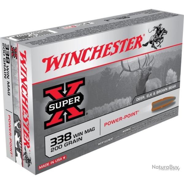 Cartouches WINCHESTER PowerPoint calibre .338 WIN MAG 200gr x20