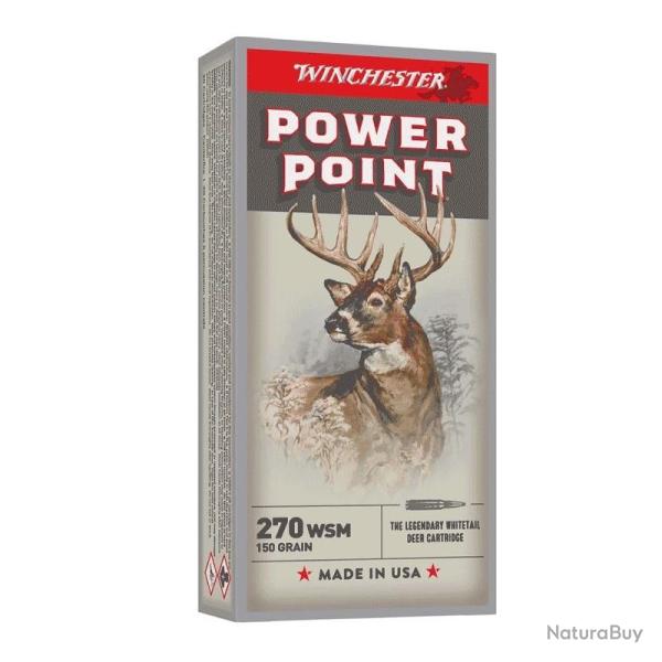 Cartouches WINCHESTER Power Point calibre 270wsm 150grs x20