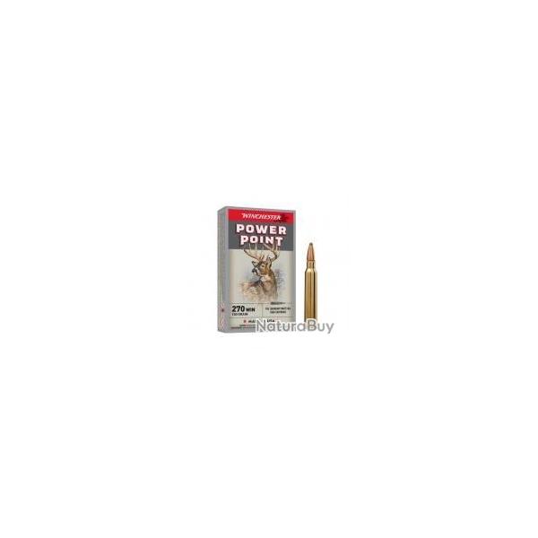 Cartouches WINCHESTER calibre 270win Power point 150grs x20