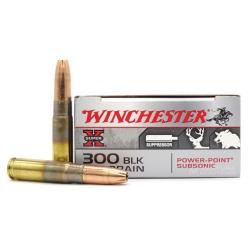 Cartouches WINCHESTER calibre 300 BLK SUBSONIC 200Grs x20