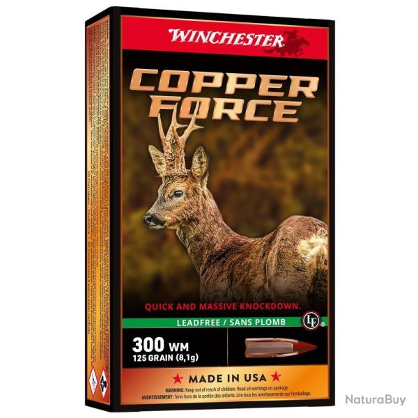 Cartouches WINCHESTER calibre 300WM COOPER FORCE 125GR SANS PLOMB x20
