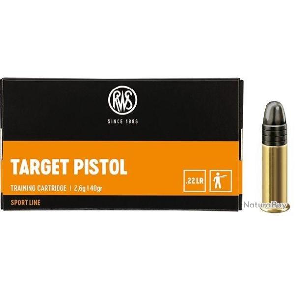 Cartouches RWS TARGET PISTOL calibre 22LR x50