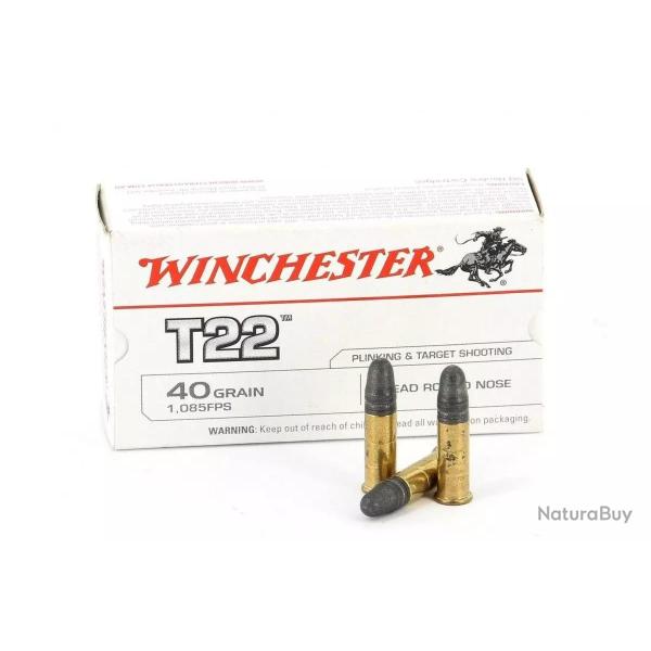Cartouches WINCHESTER T22 calibre 22LR 40GR LRN x50
