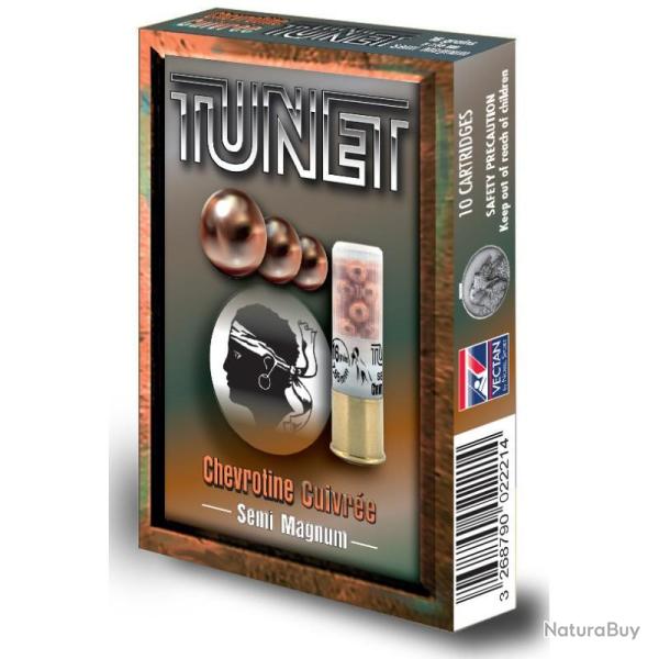 CARTOUCHES TUNET CHEVROTINE SEMI MAGNUM CUIVREE calibre 12/70 16grs x10
