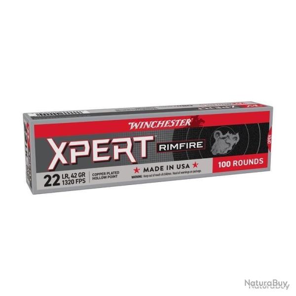 Cartouches WINCHESTER XPERT calibre 22LR 42GR COPPER LATED HP x100