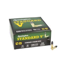 Cartouches REMINGTON calibre 22LR STANDARD V 38g HP x550