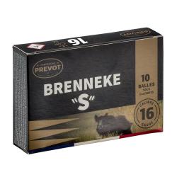 Cartouches PREVOT A BALLE BRENNEKE S calibre 16/67 x10