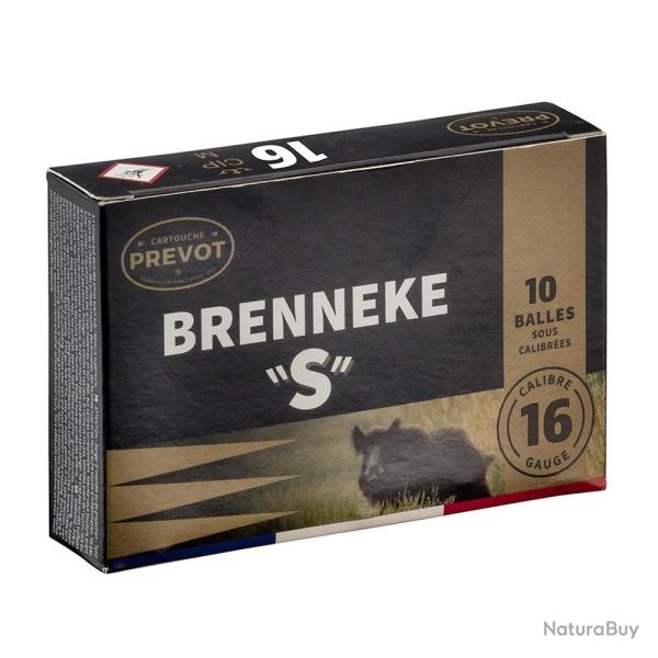 Cartouches PREVOT A BALLE BRENNEKE S calibre 16/67 x10
