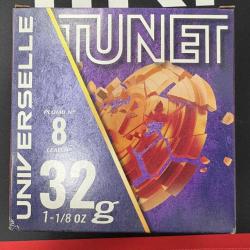 Cartouches TUNET UNIVERSELLE US calibre 12/70 32g n&deg;8 x25