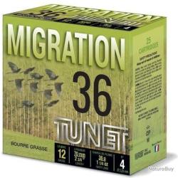 Cartouches TUNET MIGRATION calibre 12 70 36g bg x25