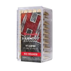 Cartouches HORNADY calibre 17 HMR 17GR V-MAX x50
