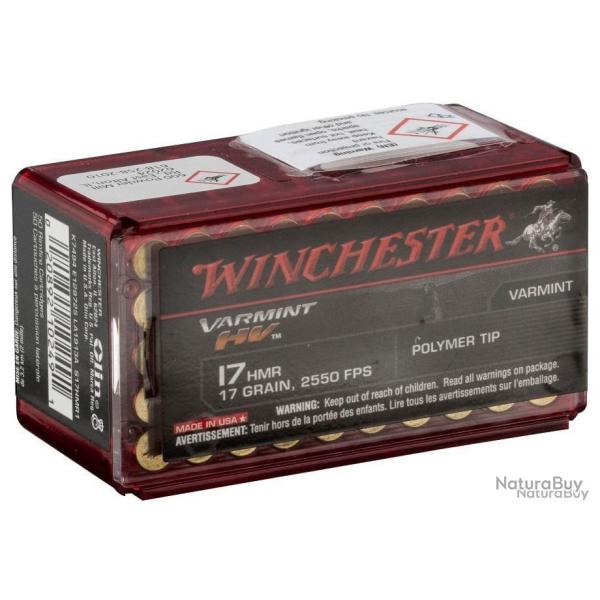 Cartouches WINCHESTER calibre17HMR HV x50