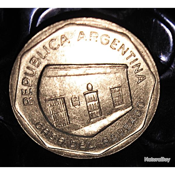 argentine piece de 2 australe  1989 (casa del acuerdo) ttb