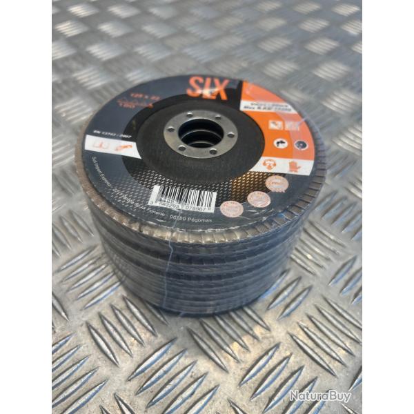 10 x disques a lamelles abrasif 125 mm 22 mm grain de 120 pon�age Silex