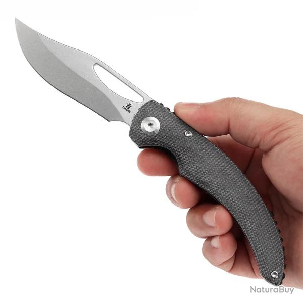 Couteau Tenable Gideon Lame Nitro-V Manche Micarta Noir Linerlock Clip T1119A1