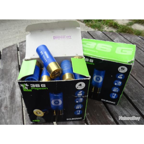 cartouches calibre 12 36G pigeon