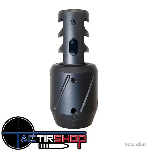 Combo Tuner Frein de bouche Spearhead Tuner Muzzle Brake Combo 3 Port Black Nitrite 22lr / 223 / 6mm