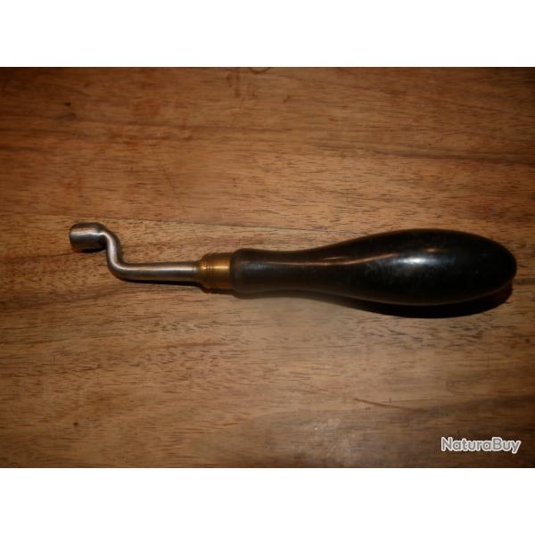 Cl� d�monte chemin�e manche en Eb�ne provenant du coffret d'un fusil de luxe