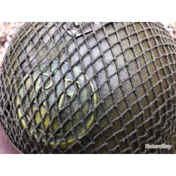 WW2 CASQUE ADRIAN "JAPY" ARMEE COLONIALE RESTE DE CAMO