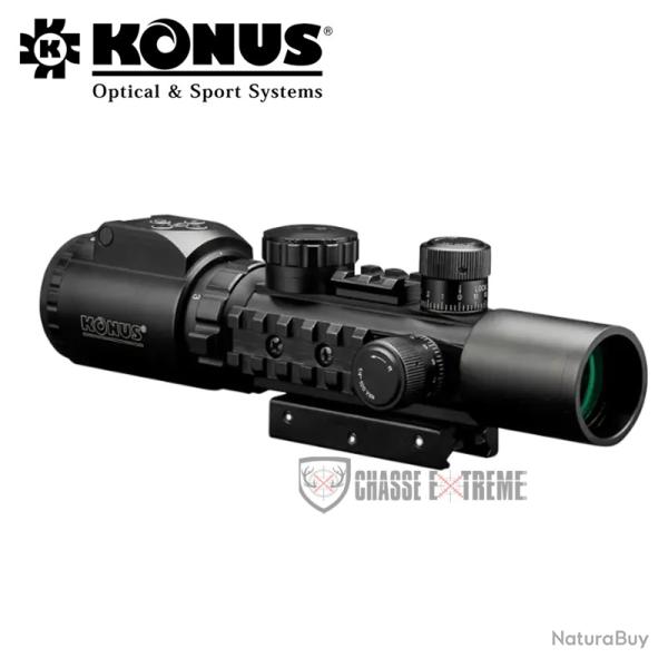 Lunette KONUS Konuspro AS-34 2-6x28 Ret Mil-dot Grave Lumineux Rouge-Vert