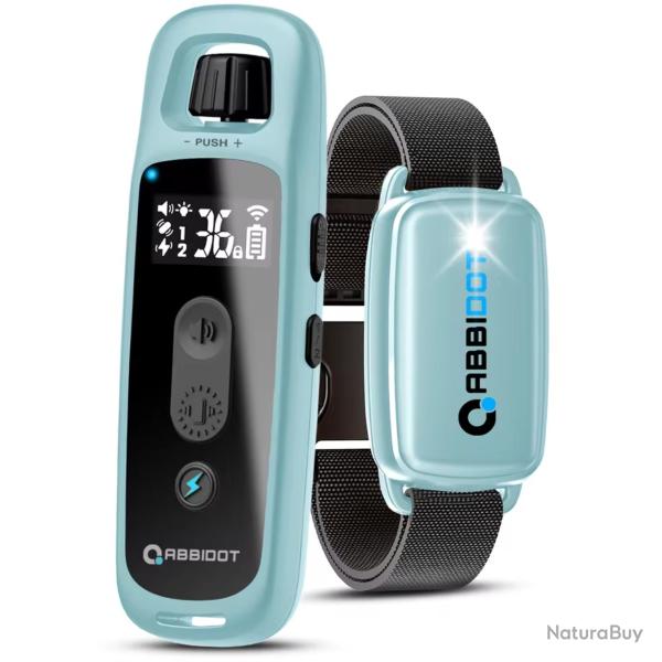 Collier de Dressage Chien tanche Porte 950m - Choc, Vibration, Son, Lumire - Grands Chiens - Bleu