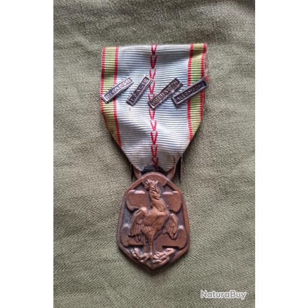 MDAILLE LIBERATION 1939/45 4 AGRAFFES ORIGINALE