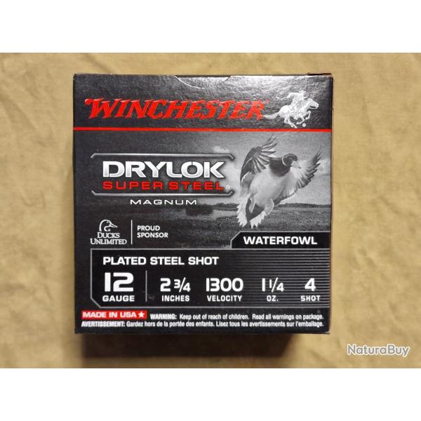 Bote de 25 cartouches Winchester Drylok  cal 12/70 N4 HILMAR SUPER DESTOCK !!!