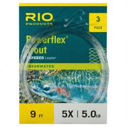 Bas de ligne RIO Powerflex Trout (Pack de 3) 9&acute; (2,70m) 6X