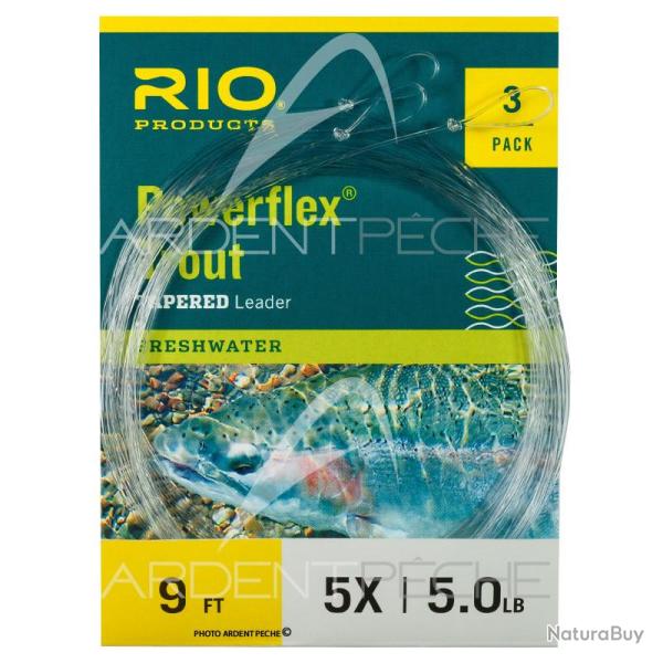 Bas de ligne RIO Powerflex Trout (Pack de 3) 9� (2,70m) 6X