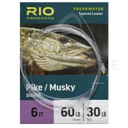 Bas de ligne RIO Pike/Musky Fluoro 1,80 m 60LB