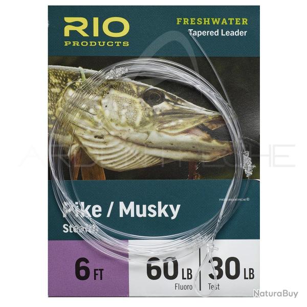 Bas de ligne RIO Pike/Musky Fluoro 1,80 m 60LB