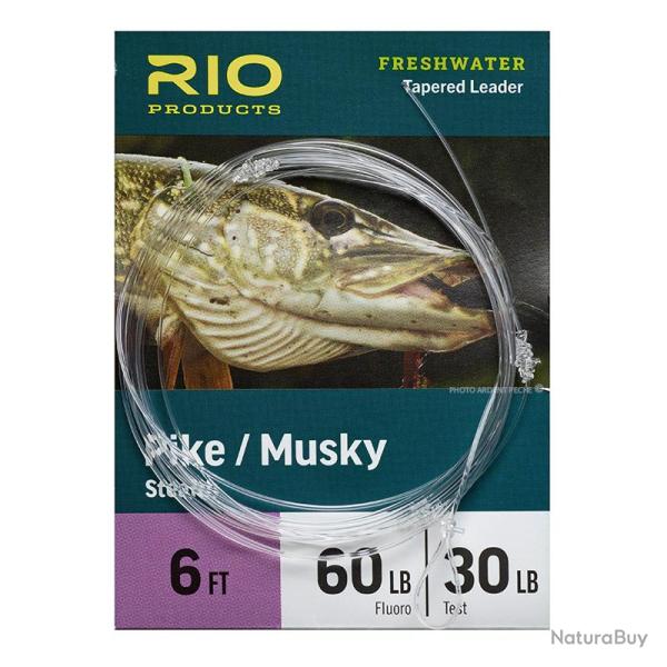Bas de ligne RIO Pike/Musky Fluoro 1,80 m 60LB