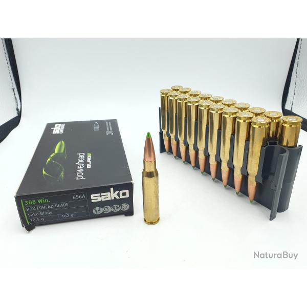 BOITE DE 20 MUNITIONS SAKO CALIBRE 308WIN - POWERHEAD BLADE