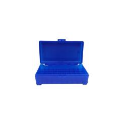 Boite de rangement bleue 50 munitions cal 9mm