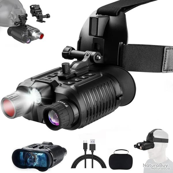 Jumelles Vision Nocturne NV8160 - Full HD 1080P Photos 12MP Ecran 2,7" tir 400m Casque Mont & US-C