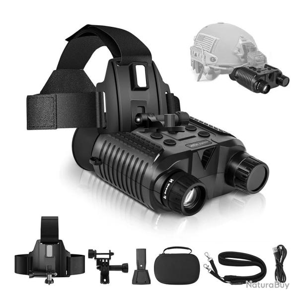 Jumelles Vision Nocturne NV8160 Full HD 1080P 12MP Casque USB-C 400m IR 850nm Chasse Observation