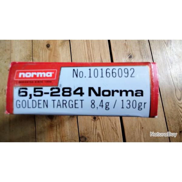 6.5-284 Norma golden target 130gr - boite 20