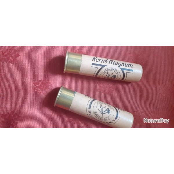 Une rare cartouche KERNE de cal.16 magnum plomb no 8 arx en tbe