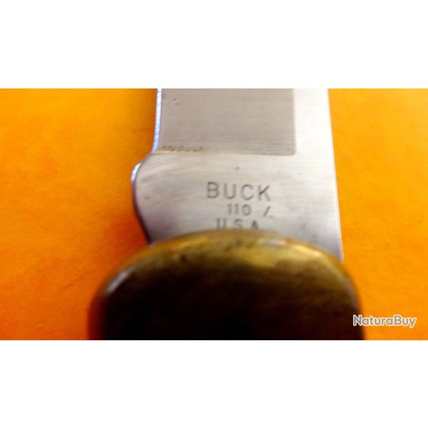 COUTEAU PLIANT BUCK 110 CHASSE SAC POLICE ARMEE POCHE AMERIQUE USA PECHE