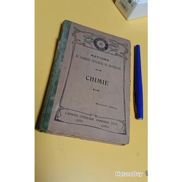 Notions de sciences physiques et naturelles 1922 chimie