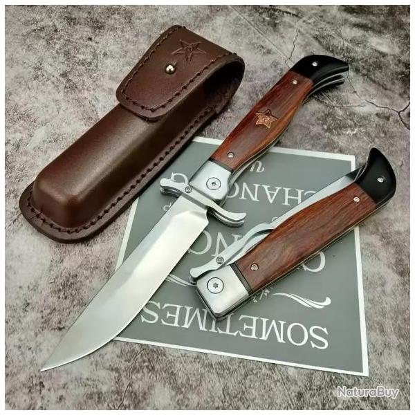 Couteau Russe Finka - Manche Bois et Etui Cuir - SKX INDUSTRIES